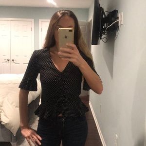 H&M polka dot 3/4 sleeve blouse